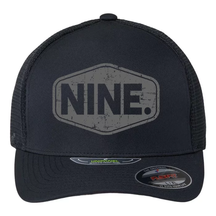 9th Birthday Of Boy Or Girl 9 Years Old Nine Flexfit Unipanel Trucker Cap