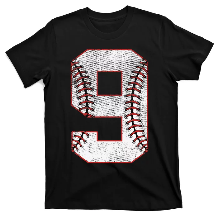 9th Birthday party Nine 9 Year Old Baseball Bday T-Shirt