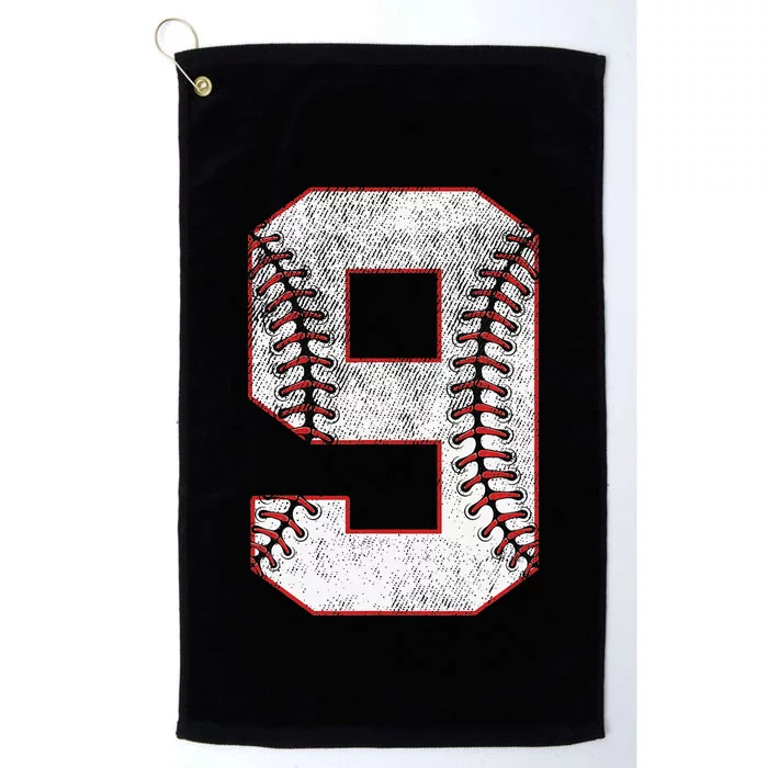 9th Birthday party Nine 9 Year Old Baseball Bday Platinum Collection Golf Towel