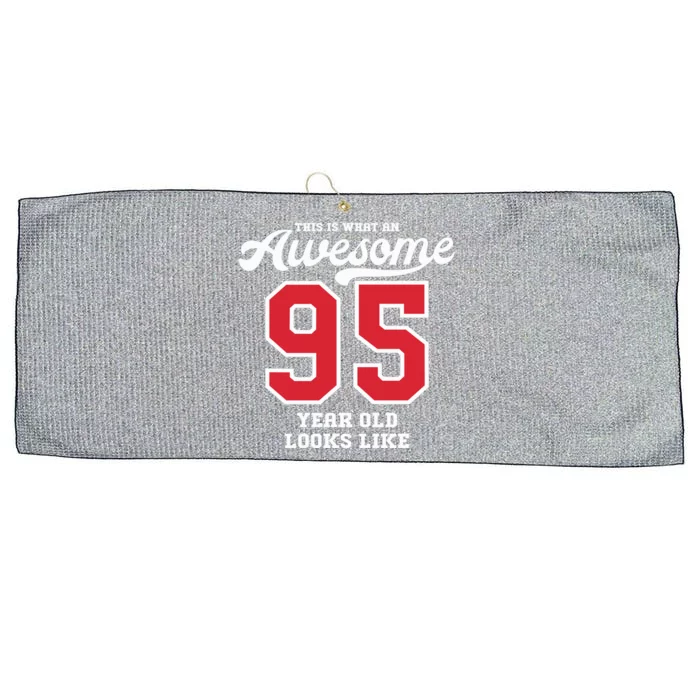 95th Birthday Present Gift Awesome 95 Year Old Large Microfiber Waffle Golf Towel