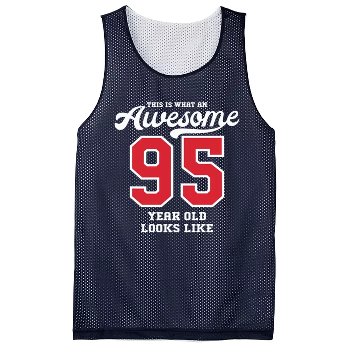 95th Birthday Present Gift Awesome 95 Year Old Mesh Reversible Basketball Jersey Tank