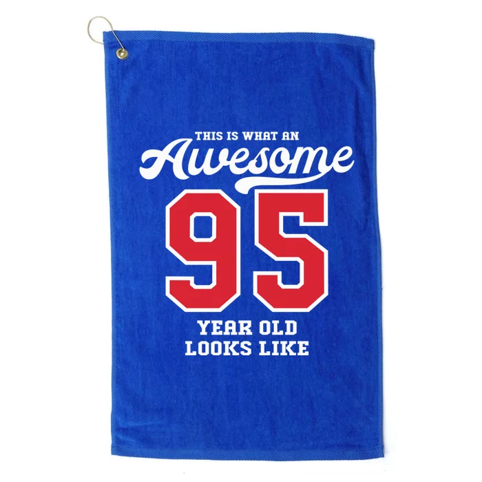 95th Birthday Present Gift Awesome 95 Year Old Platinum Collection Golf Towel