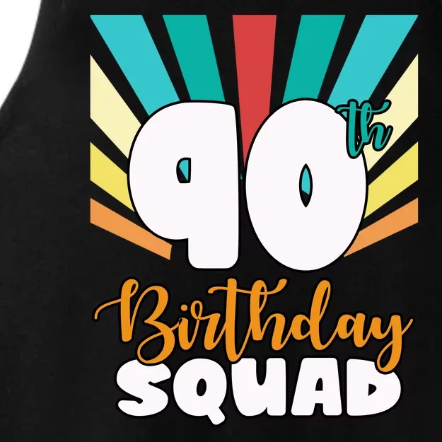 90th Birthday Squad 90 Years Old Ladies Tri-Blend Wicking Tank