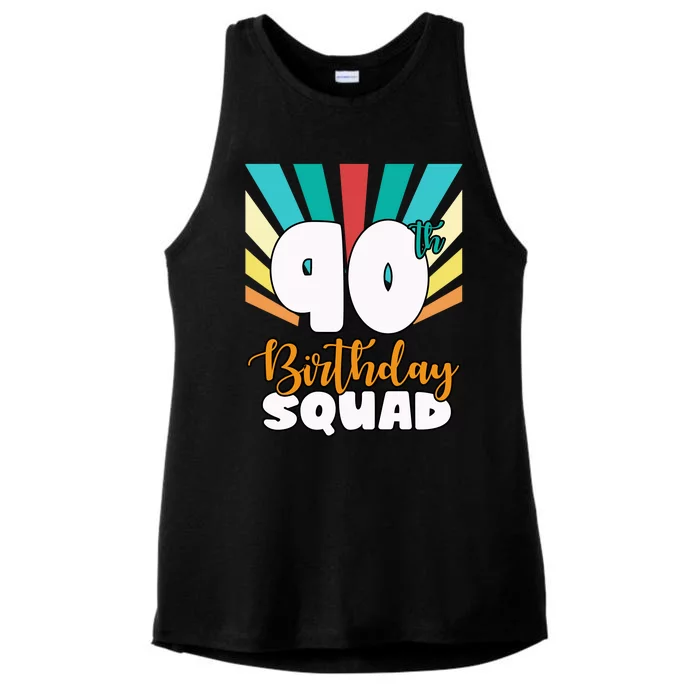 90th Birthday Squad 90 Years Old Ladies Tri-Blend Wicking Tank