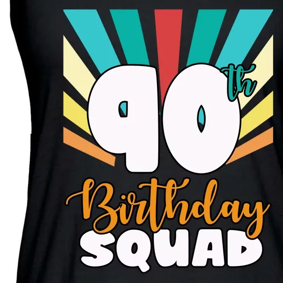 90th Birthday Squad 90 Years Old Ladies Essential Flowy Tank