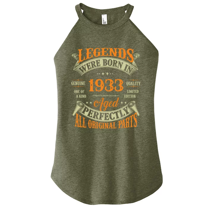 90th Birthday Tee Vintage Legends Born In 1933 90 Years Old Women’s Perfect Tri Rocker Tank