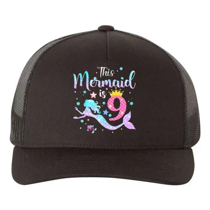 9th Birthday This Mermaid Is 9 Years Old Yupoong Adult 5-Panel Trucker Hat