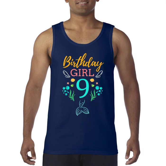 9th Birthday This Mermaid Is 9 Years Old Tank Top