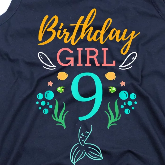 9th Birthday This Mermaid Is 9 Years Old Tank Top