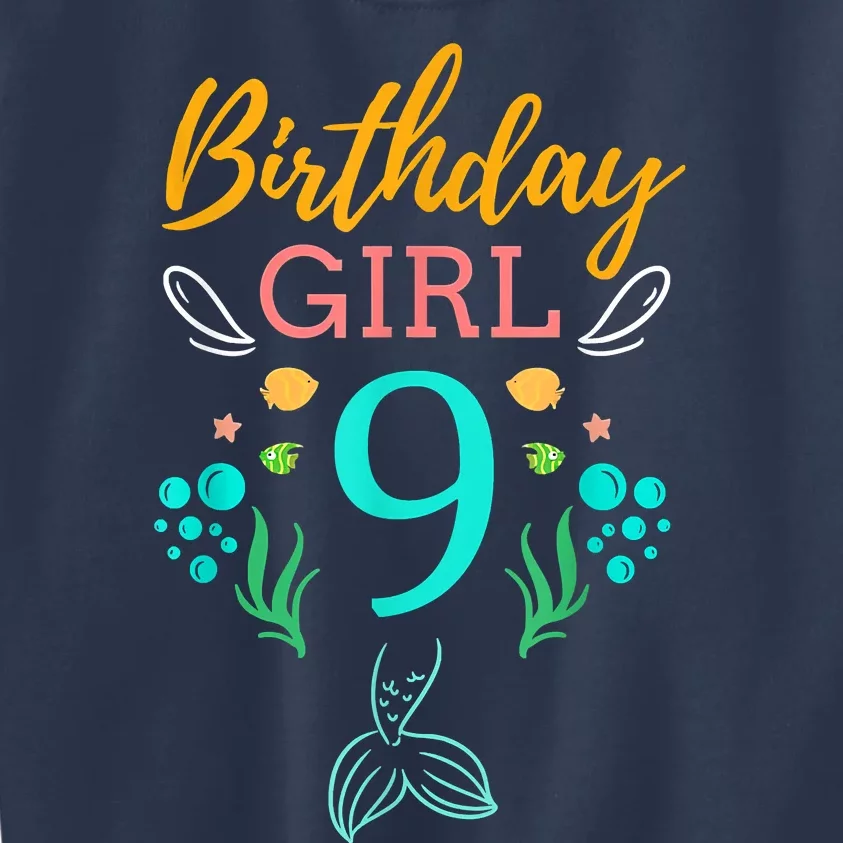 9th Birthday This Mermaid Is 9 Years Old Kids Sweatshirt