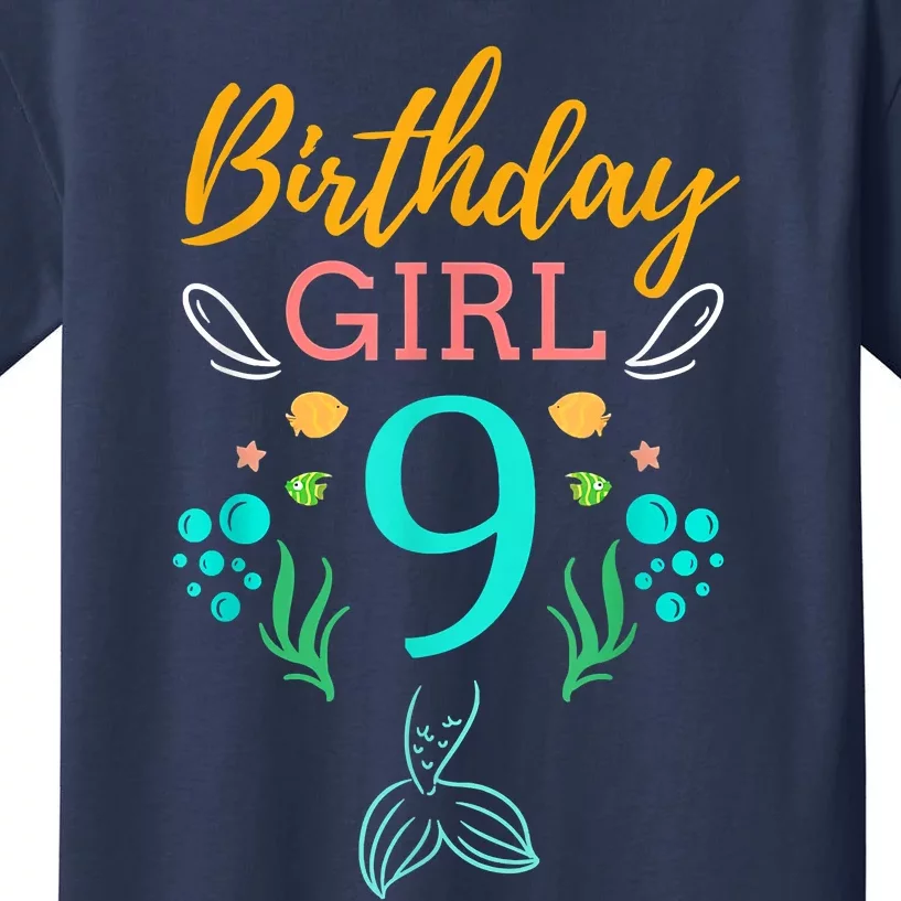 9th Birthday This Mermaid Is 9 Years Old Kids T-Shirt