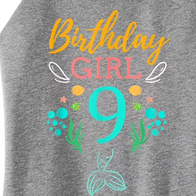 9th Birthday This Mermaid Is 9 Years Old Women’s Perfect Tri Rocker Tank