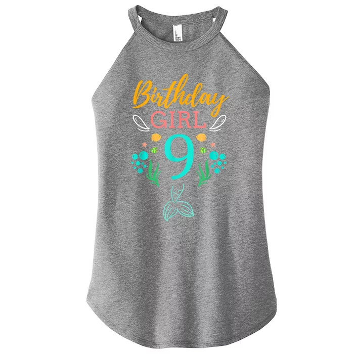 9th Birthday This Mermaid Is 9 Years Old Women’s Perfect Tri Rocker Tank