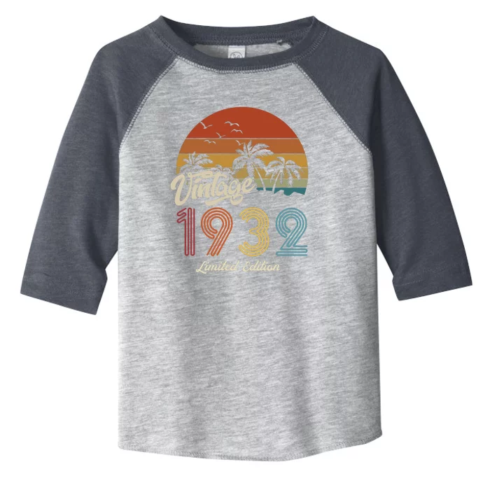 91st Birthday Vintage Limited Edition 1932 Toddler Fine Jersey T-Shirt