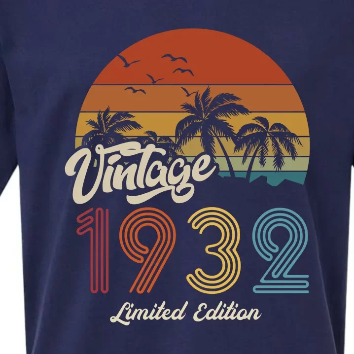 91st Birthday Vintage Limited Edition 1932 Sueded Cloud Jersey T-Shirt