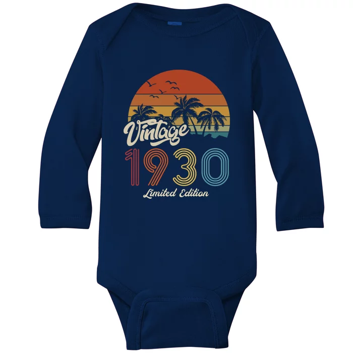 93rd Birthday Vintage Limited Edition 1930 Baby Long Sleeve Bodysuit