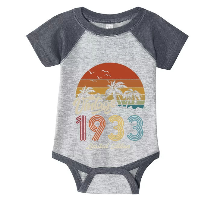 90th Birthday Vintage Limited Edition 1933 Infant Baby Jersey Bodysuit