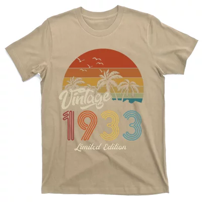 Vintage 1933 Limited Edition 90 Year Old for 90th Birthday Raglan Baseball  Tee