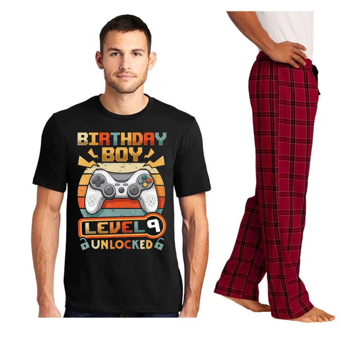 9Th Birthday  Vintage Video Gamer Level 9 Unlocked Pajama Set