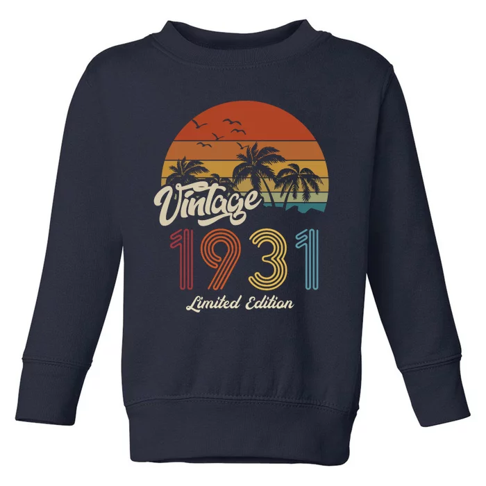 92rd Birthday Vintage Limited Edition 1931 Toddler Sweatshirt