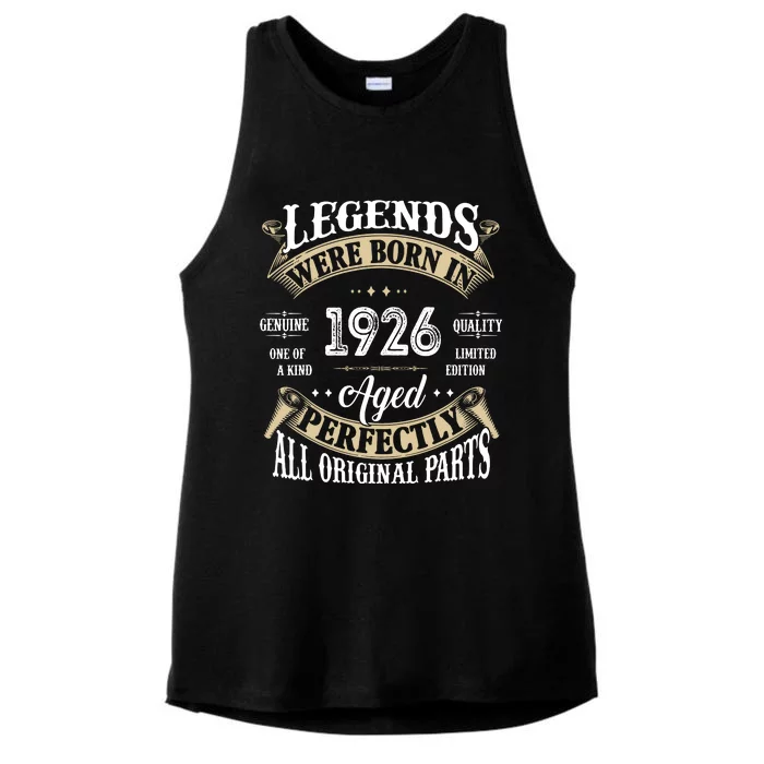 96th Birthday Vintage Legends Born In 1926 Ladies Tri-Blend Wicking Tank