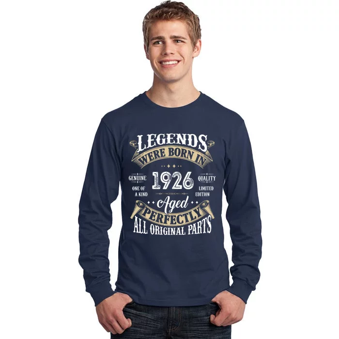 96th Birthday Vintage Legends Born In 1926 Tall Long Sleeve T-Shirt