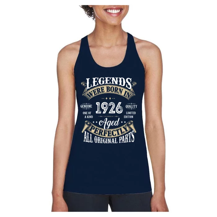 96th Birthday Vintage Legends Born In 1926 Women's Racerback Tank