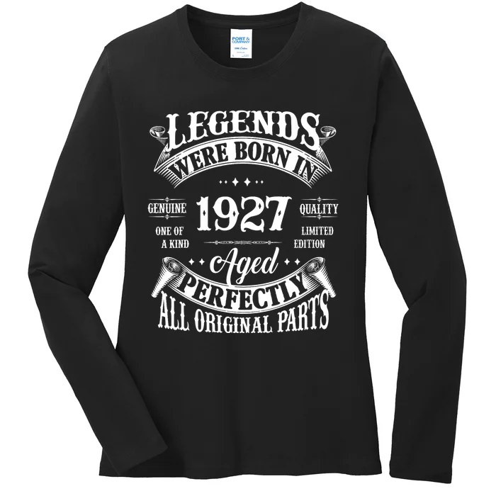 97th Birthday Vintage Legends Born In 1927 97 Years Old Ladies Long Sleeve Shirt