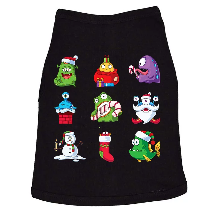 9 Christmas Alien Monsters Santa Snowman Nine Doggie Tank