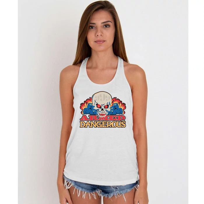 999 Club Armed And Dangerous New Women's Knotted Racerback Tank