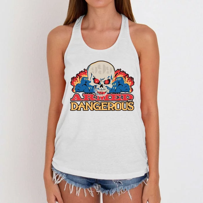 999 Club Armed And Dangerous New Women's Knotted Racerback Tank