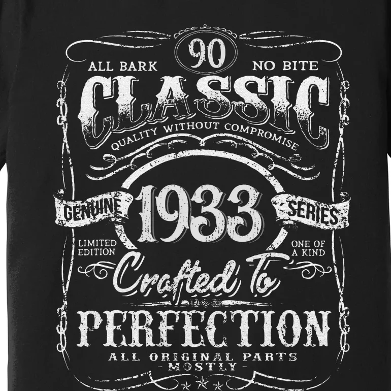 90th Classic Birthday gift 90 Perfection 1933 Birthday Premium T-Shirt