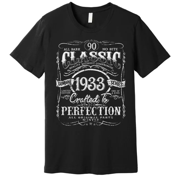 90th Classic Birthday gift 90 Perfection 1933 Birthday Premium T-Shirt