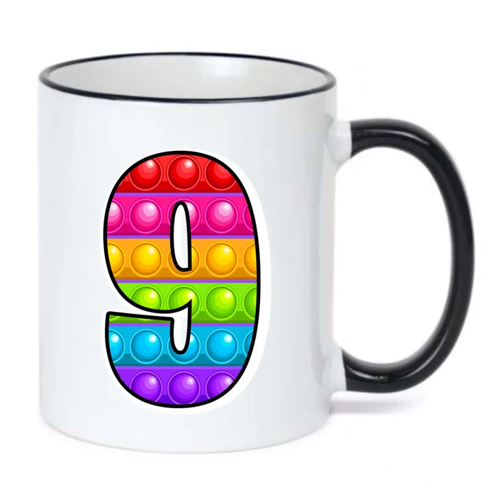 9 Cutest Capital Number 9 Alphabet Funny Poppin Pop It Gift Black Color Changing Mug