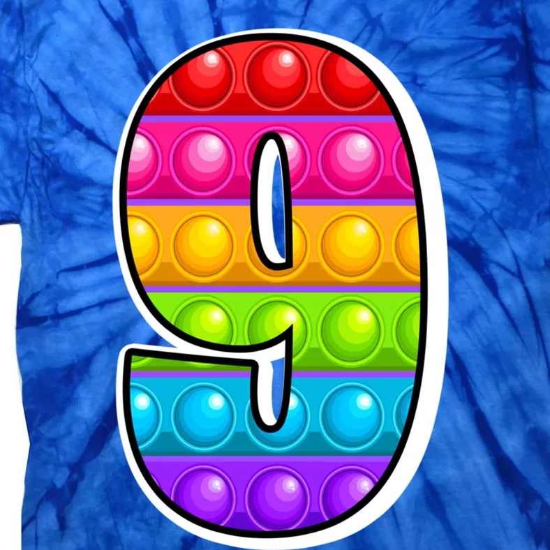 9 Cutest Capital Number 9 Alphabet Funny Poppin Pop It Gift Tie-Dye T-Shirt