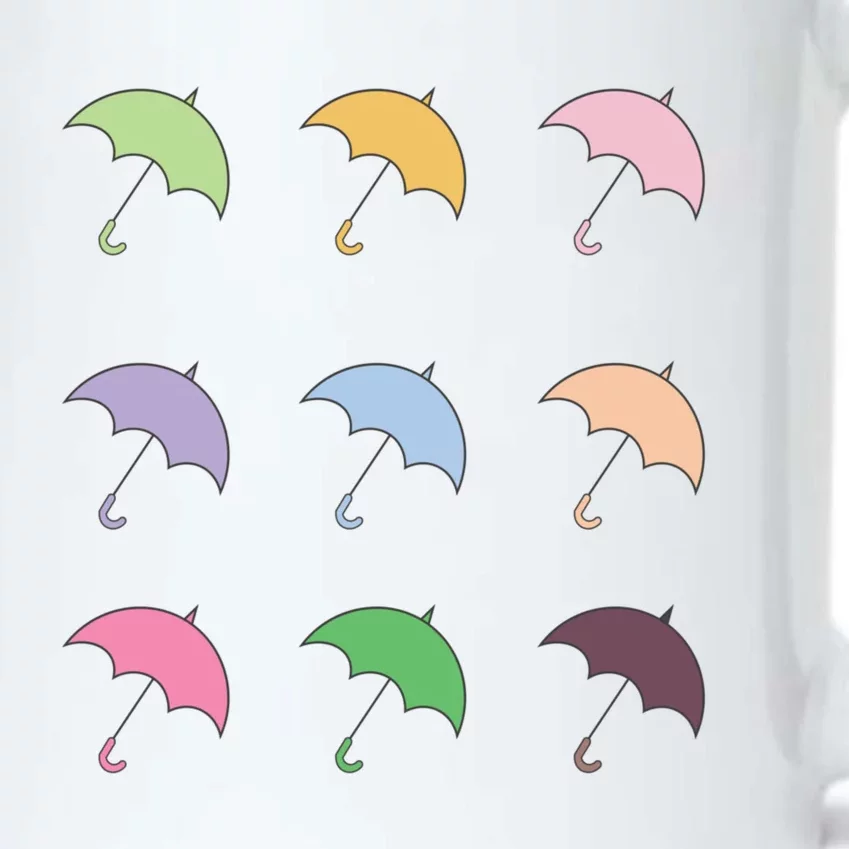 9 Cute Doodle Umbrella Pack Black Color Changing Mug