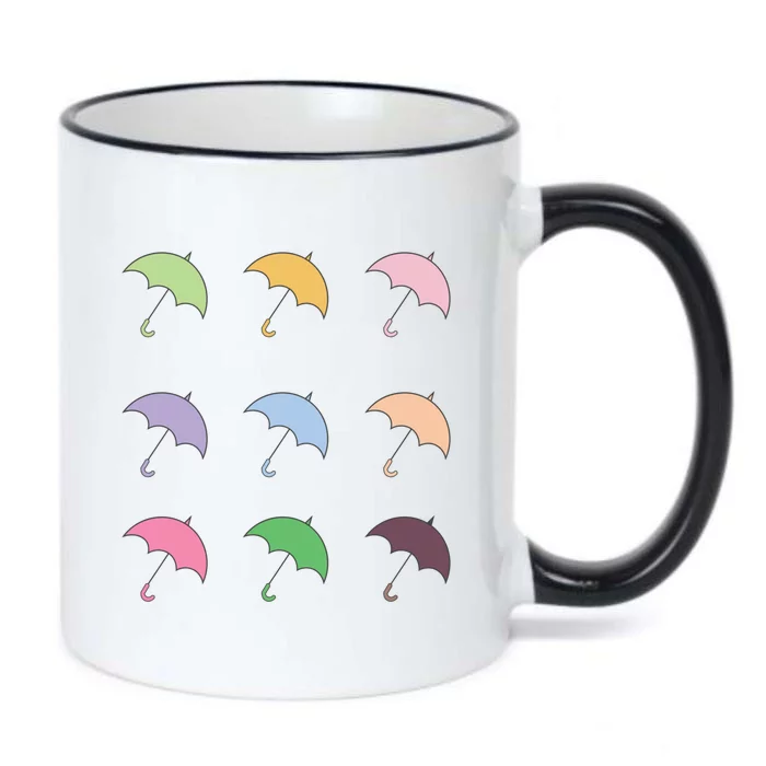 9 Cute Doodle Umbrella Pack Black Color Changing Mug