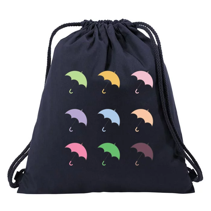 9 Cute Doodle Umbrella Pack Drawstring Bag