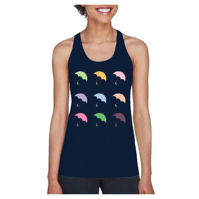 9 Cute Doodle Umbrella Pack Women's Racerback Tank