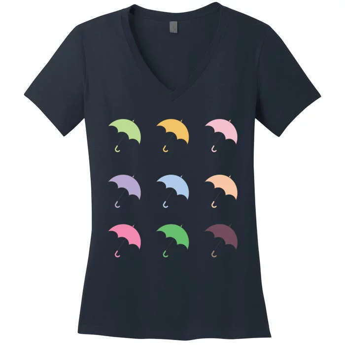 9 Cute Doodle Umbrella Pack Women's V-Neck T-Shirt