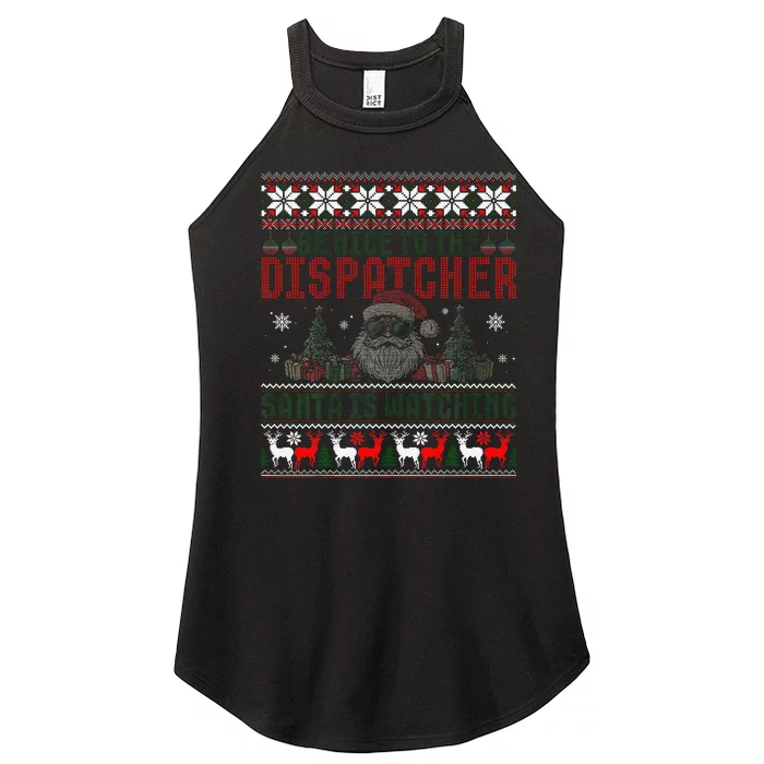 911 Christmas Dispatcher Gift Police Dispatch Thin Gold Line Women’s Perfect Tri Rocker Tank