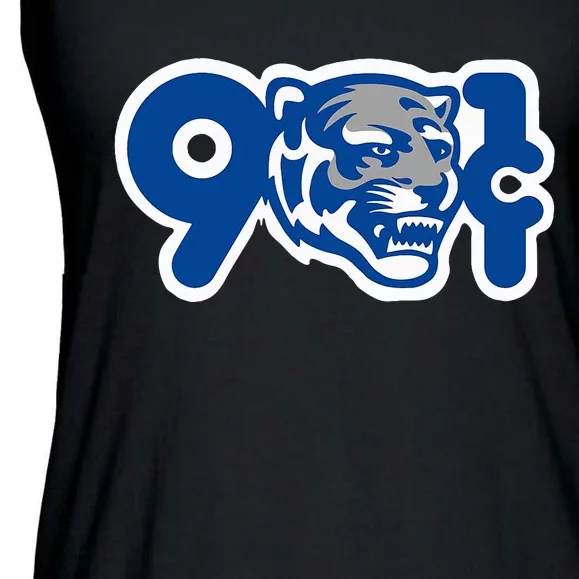 901 Cent Tigers Memphis Basketball Ladies Essential Flowy Tank