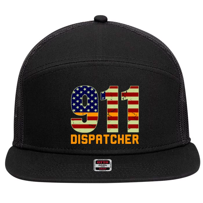 911 Dispatcher 7 Panel Mesh Trucker Snapback Hat