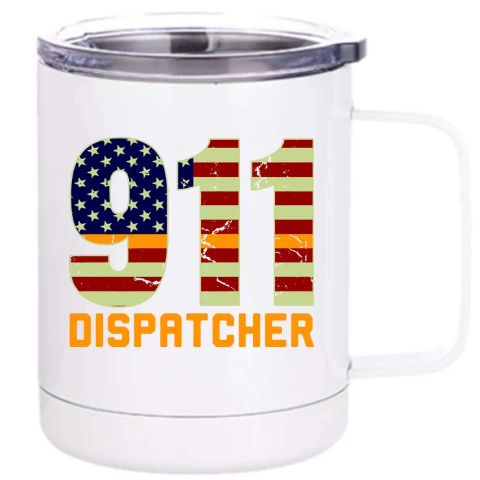 911 Dispatcher Front & Back 12oz Stainless Steel Tumbler Cup