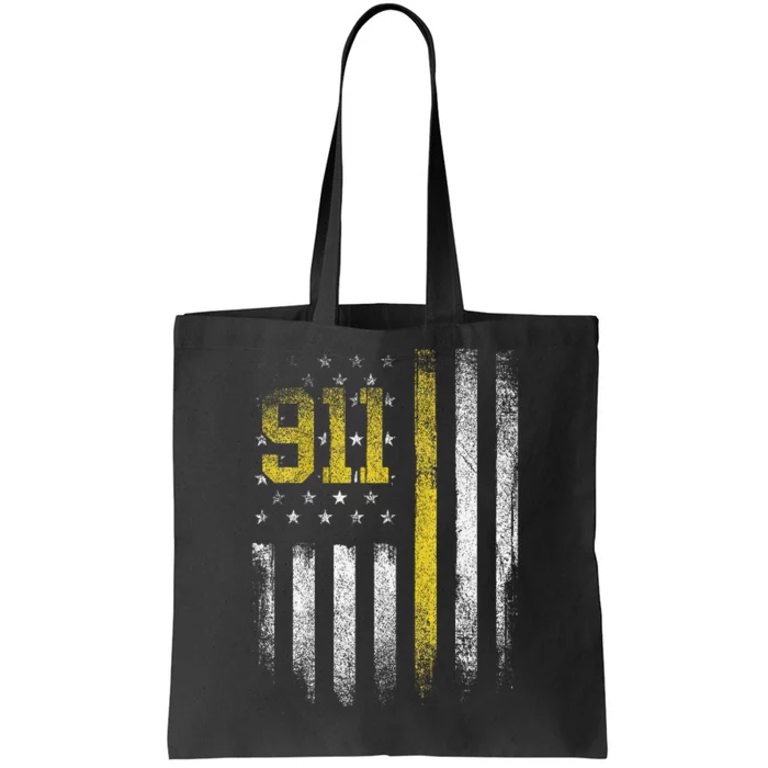 911 Dispatcher Dispatch US Flag Police Emergency Responder Tote Bag