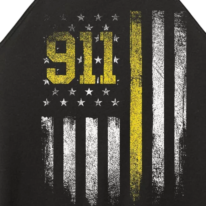 911 Dispatcher Dispatch US Flag Police Emergency Responder Women’s Perfect Tri Rocker Tank