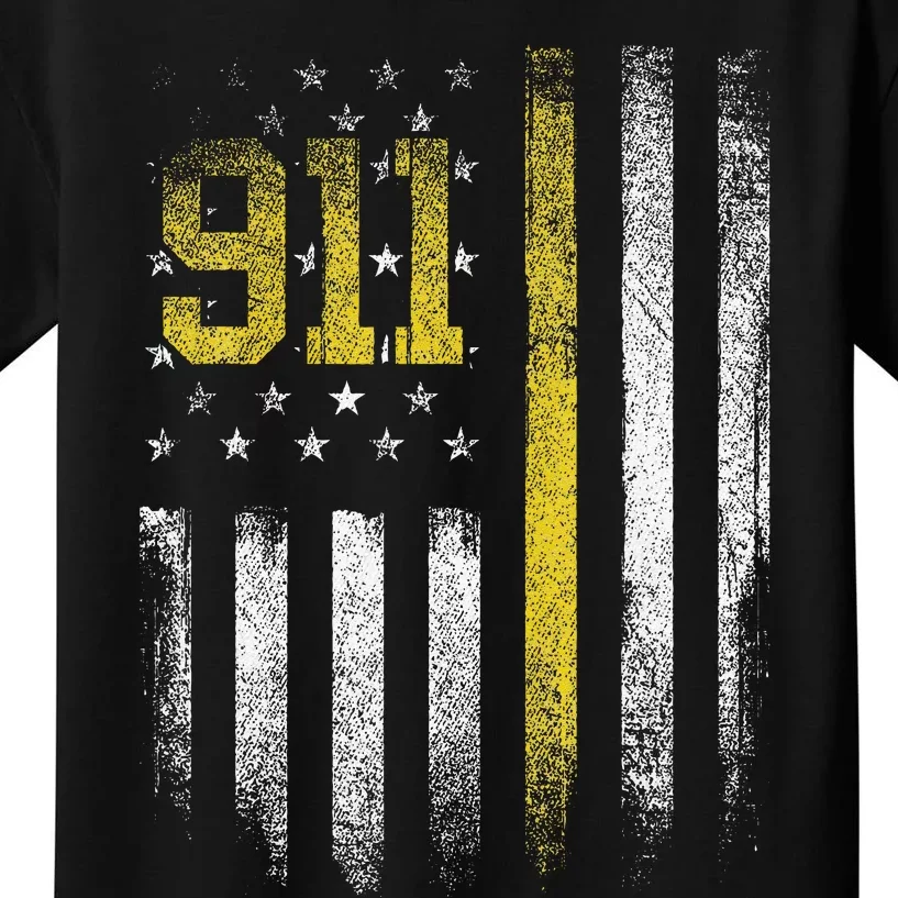 911 Dispatcher Dispatch US Flag Police Emergency Responder Kids T-Shirt