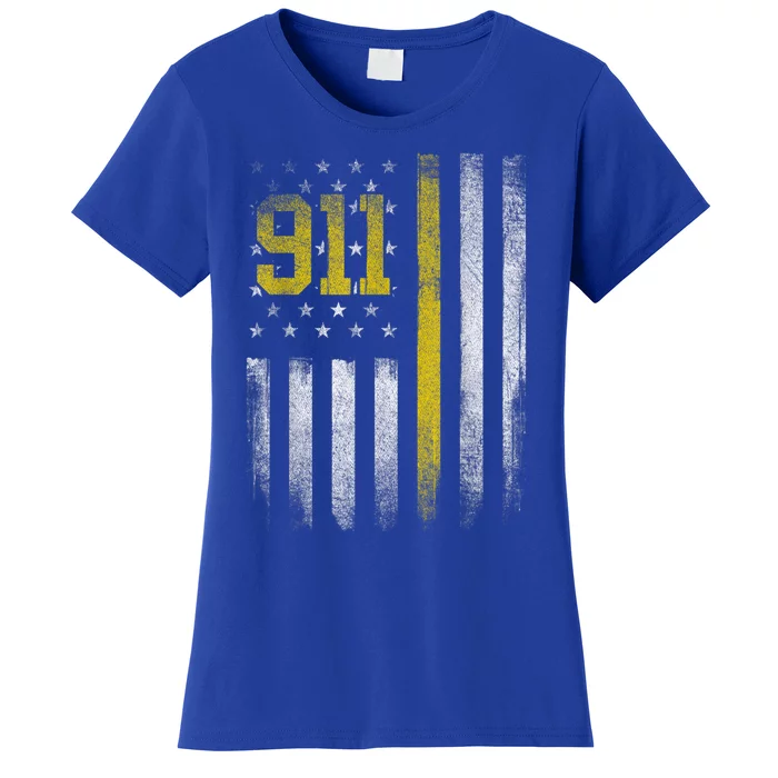 911 Dispatcher Dispatch US Flag Police Emergency Responder Women's T-Shirt