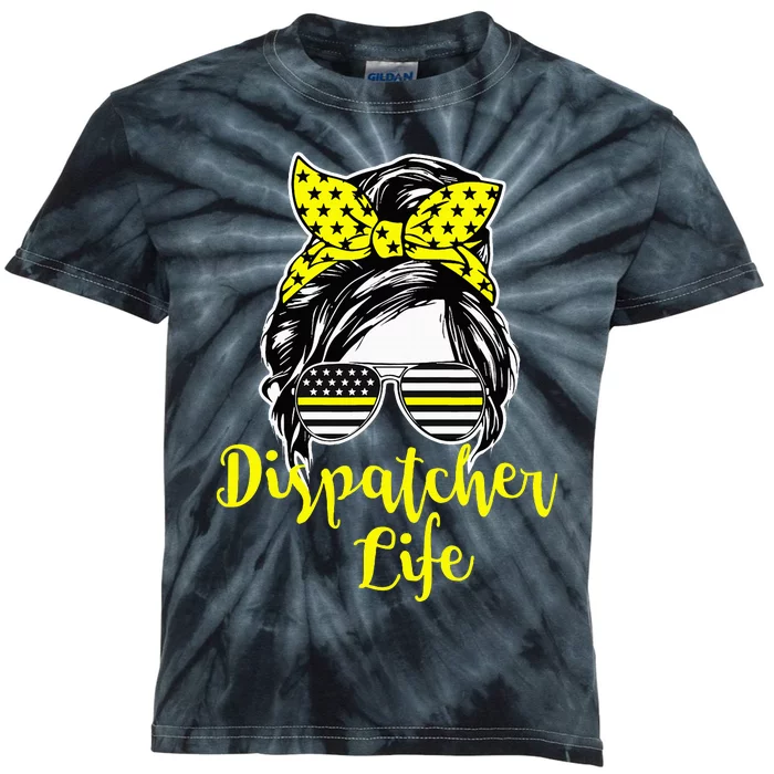 911 Dispatcher Life Female Operator Emergency Responder Kids Tie-Dye T-Shirt