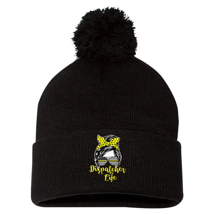 911 Dispatcher Life Female Pom Pom 12in Knit Beanie